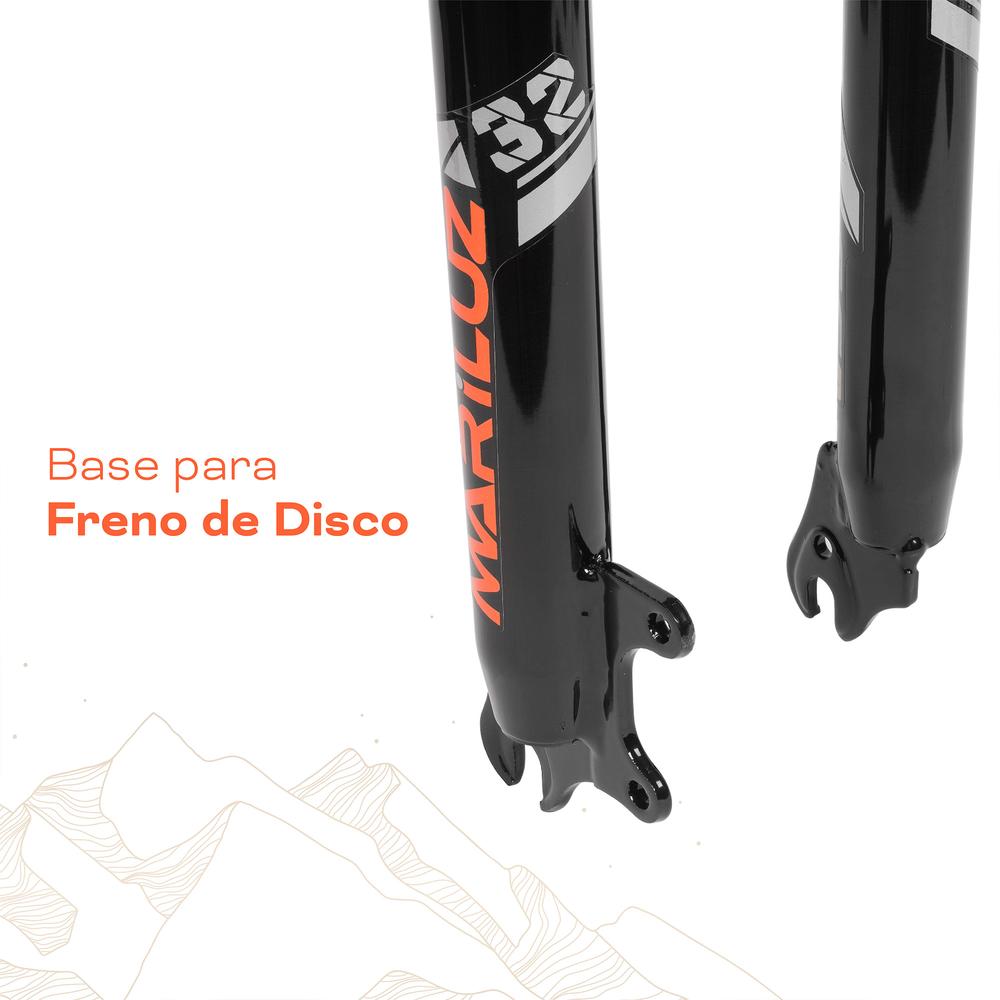 Foto 5 | Tijera Para Bicicleta Mariluz R24 25.4 Mm Fe Con Rosca Bloqueo Lock Out Con Resorte Helicoidal Suspension Negro