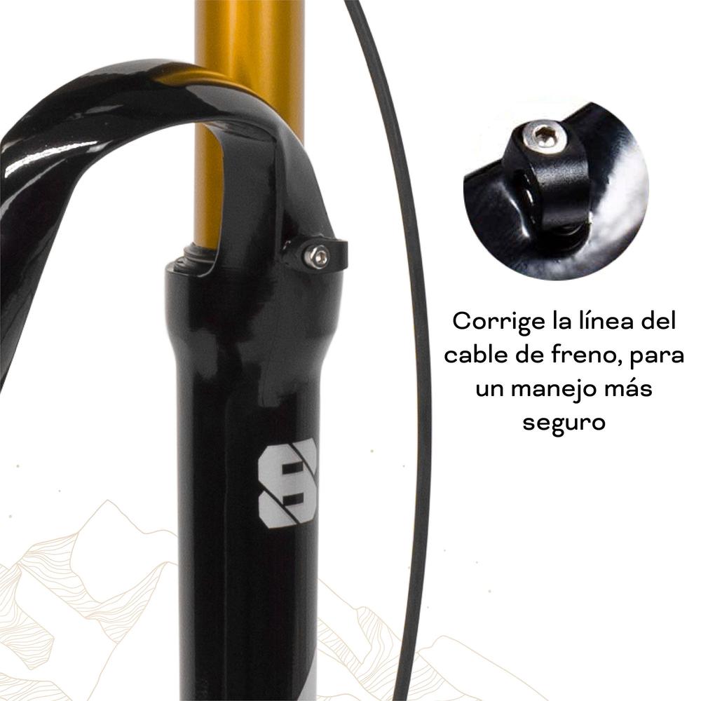 Foto 7 pulgar | Tijera Para Bicicleta Mariluz R29 28.6 Mm Sin Rosca Al/al Bloqueo Lock Out Resorte Helicoidal Suspension Negro