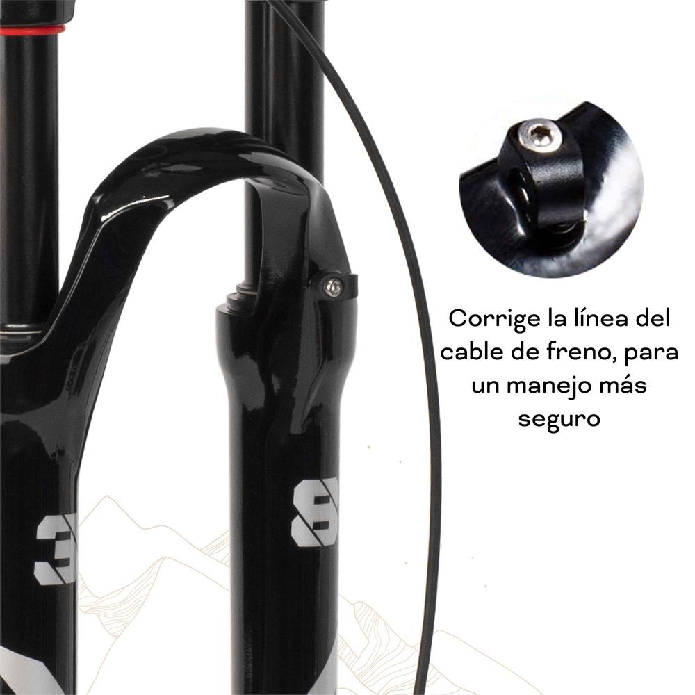 Foto 7 pulgar | Tijera Para Bicicleta Mariluz R29 28.6mm Sin Rosca Fe/al Bloqueo Lock Out Resorte Helicoidal Suspension Negro