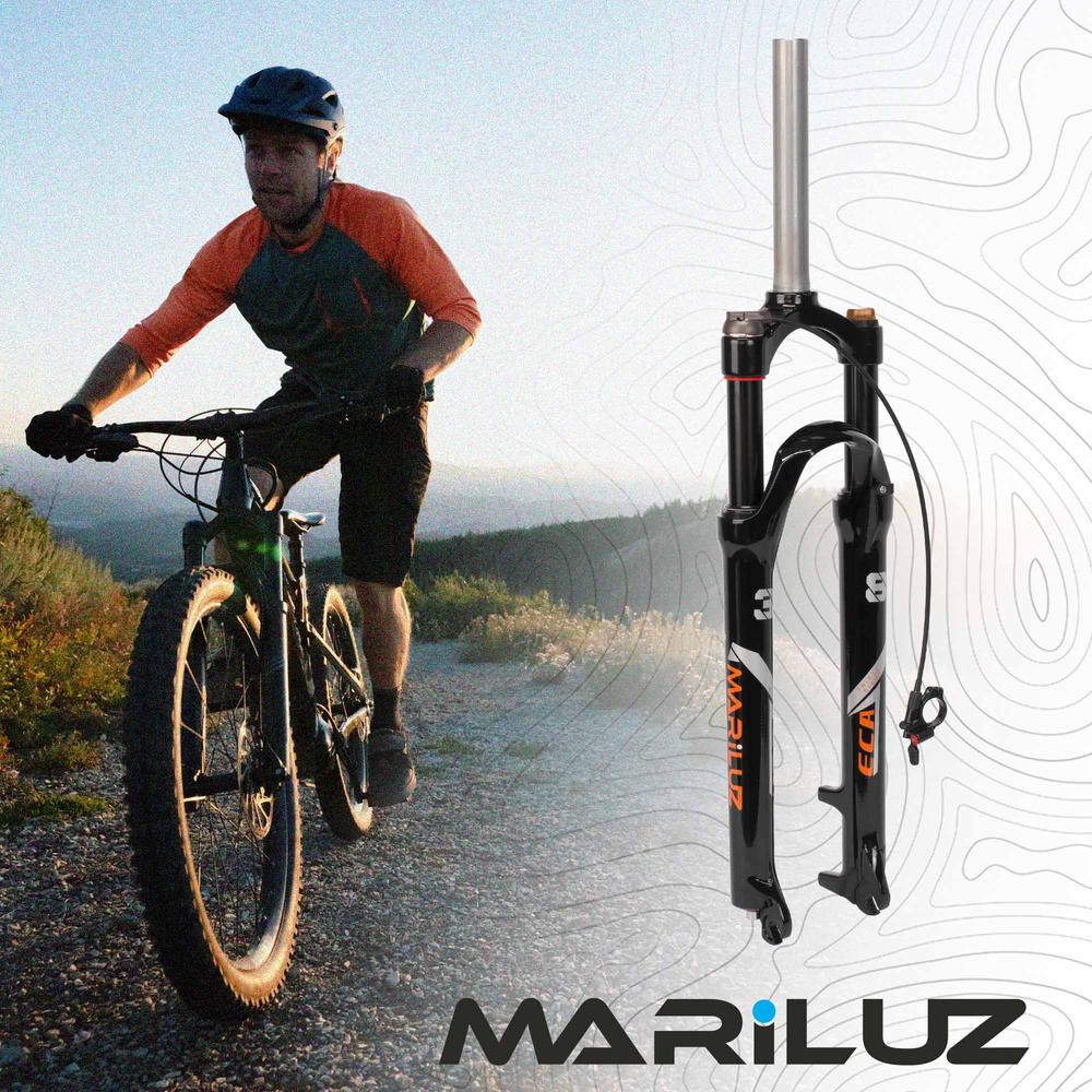 Foto 8 pulgar | Tijera Para Bicicleta Mariluz R29 28.6mm Sin Rosca Fe/al Bloqueo Lock Out Resorte Helicoidal Suspension Negro