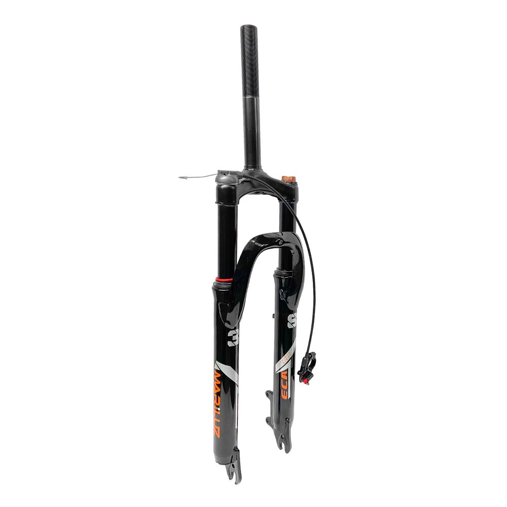 Tijera Para Bicicleta Mariluz R26 25.4 Mm Fe Con Rosca Bloqueo Lock Out Con Resorte Helicoidal Suspension Negro