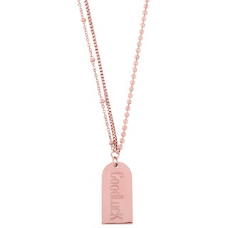 Foto 1 | Collar de Acero Inoxidable Joyas Plafer 691c-p Rosa con Placa