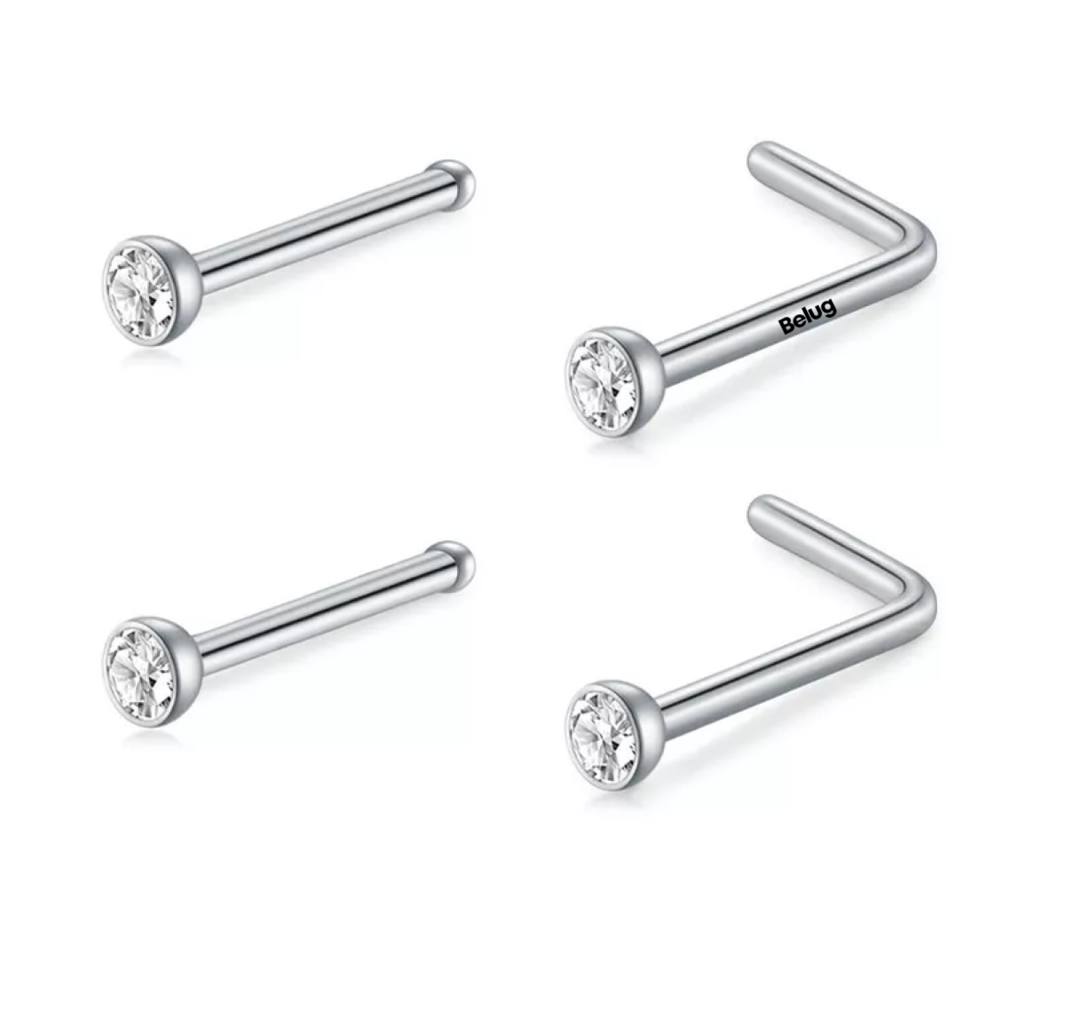 Foto 4 pulgar | 12pc Piercing Nariz Joyería Plata Acero Inoxidable Mujer Plata