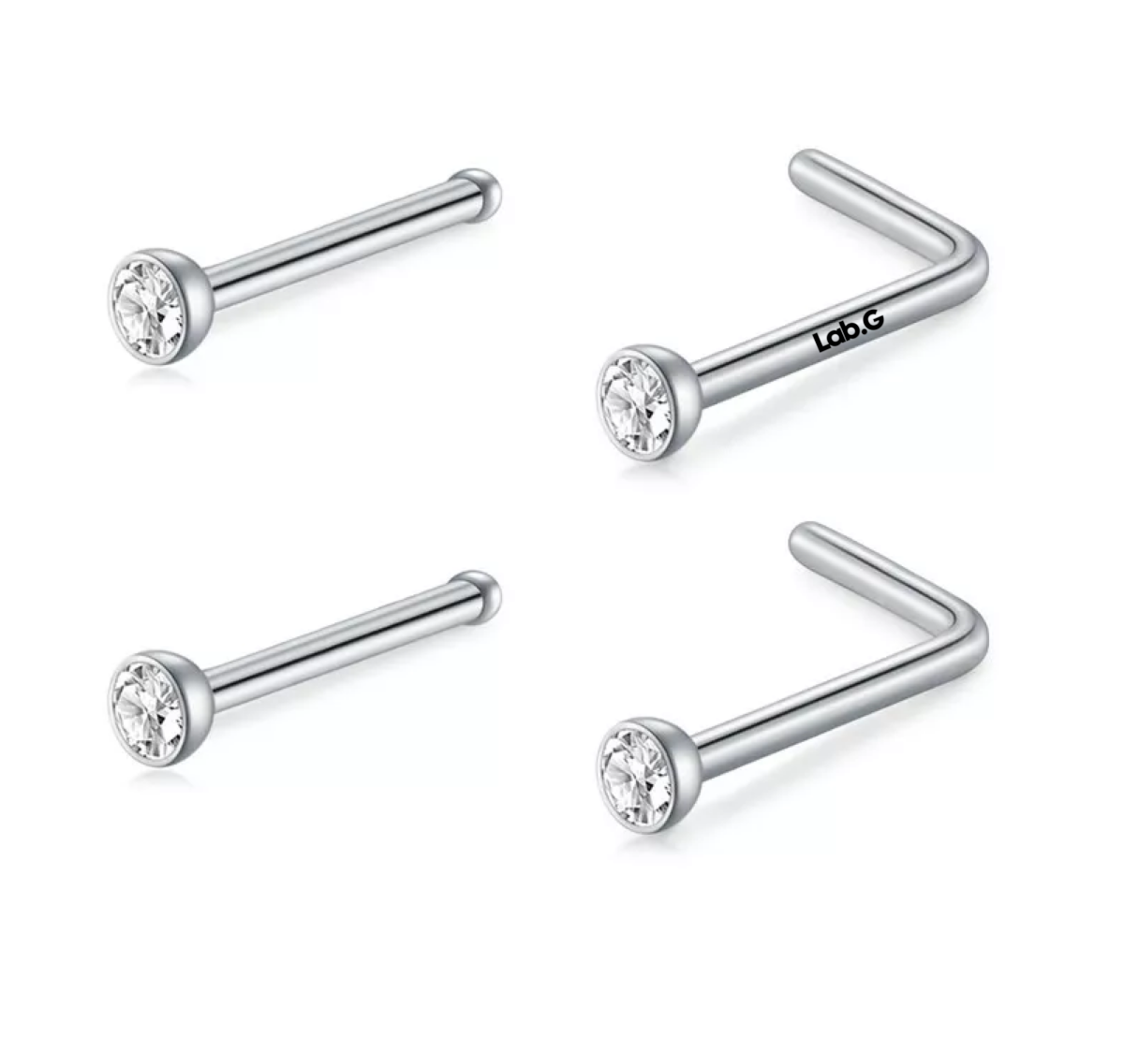 Foto 4 pulgar | 12pc Piercing Nariz Joyería Plata Acero Inoxidable Mujer Plata