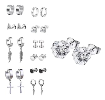 Foto 1 | Pendientes De Hombre/mujer Pendientes De Acero Inoxidable Plata