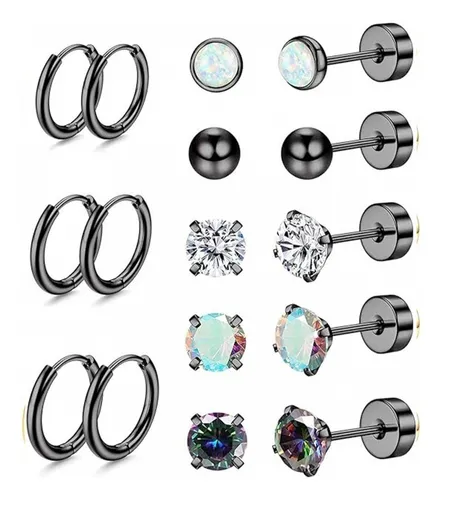 Foto 2 pulgar | 8pare Xtellar Piercing Aretes Oreja Cartílago Acero Inoxidable Mujer