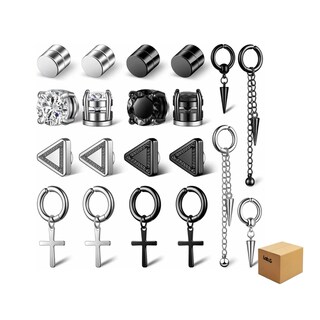 Foto 1 | 10 Pares Aretes Hombre Falsos Piercing Imán Arracadas Lab.g Plata
