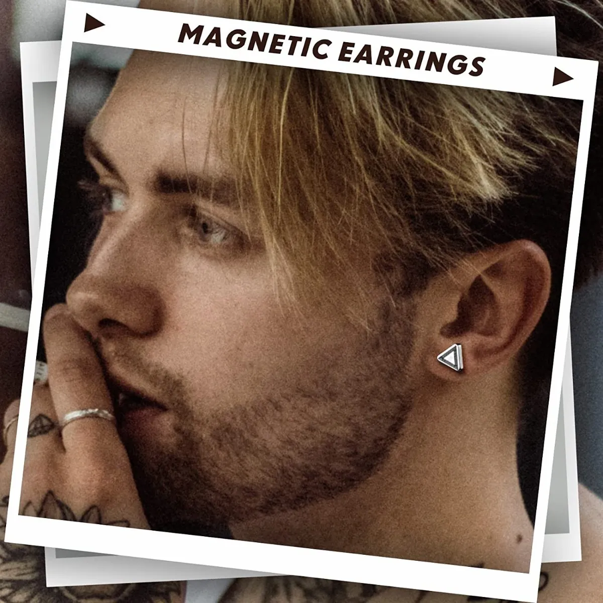 Foto 4 | 10 Pares Aretes Hombre Falsos Piercing Imán Arracadas Lab.g Plata