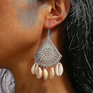 Foto 2 | Pendientes Huoguo Con Colgante Dorado De Concha Y Concha Para Boda - Venta Internacional.