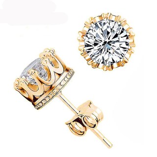 Foto 1 | Pendientes Huoguo Corona De Aleación De Cristal Y Circonio Plateado Para Boda - Venta Internacional.