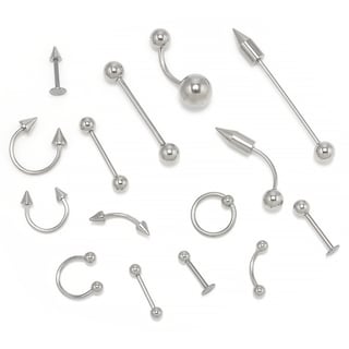Foto 5 | Set De Piercings Corporales De Acero Inoxidable Para Lengua Labios Y Cejas - Venta Internacional.