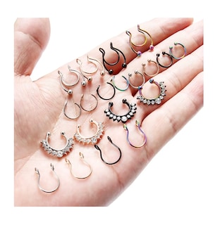 Foto 5 | 20 Piercing Falso Nariz Nostril Acero Multicolor