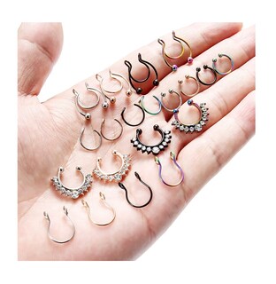 Foto 5 | 20 Piercing Falso Nariz Nostril Acero Multicolor