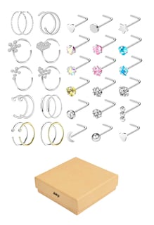Foto 1 | Anillos Nasales Aretes Piercing De Nariz Acero Inoxidable 33 Pz