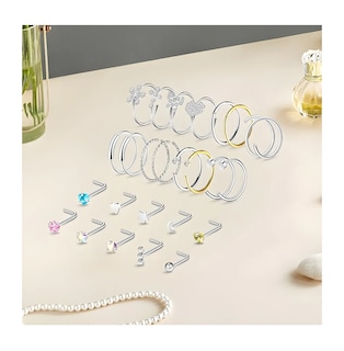 Foto 3 | Anillos Nasales Aretes Piercing De Nariz Acero Inoxidable 33 Pz