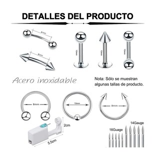 Foto 2 | 142 Pzs Kit De Piercing De Acero Y Accesorios Para Orejas