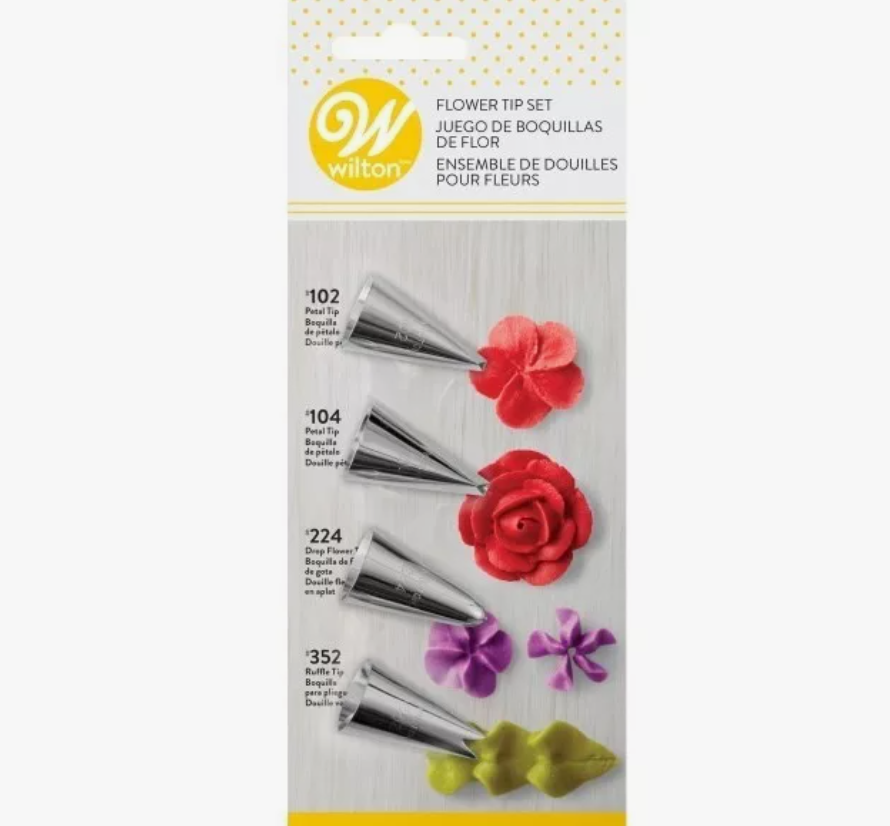 Wilton Juego De Duyas Flores 4 Piezas