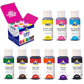 Foto 2 | Kit 9 Colores En Gel Enco 40 Grs