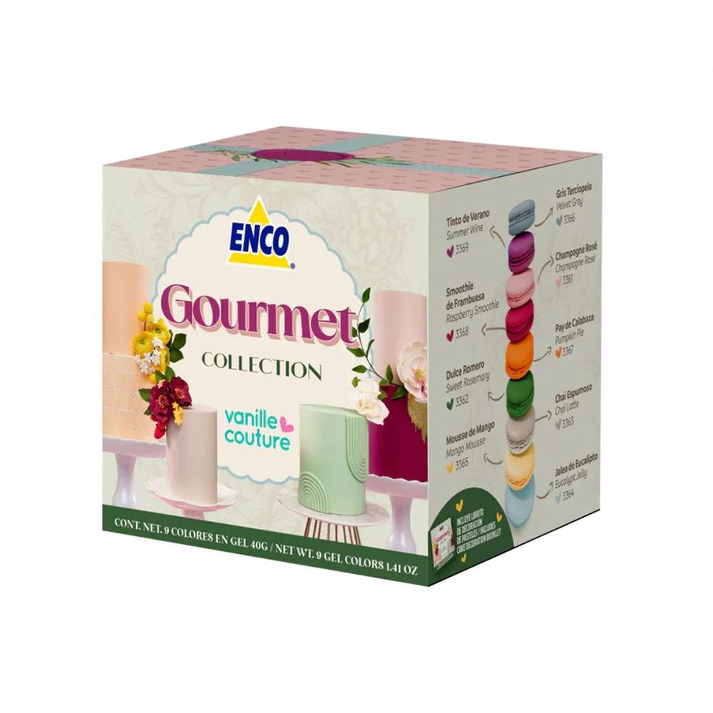 Kit Gourmet 9 Colores Gel 40 Grs Enco