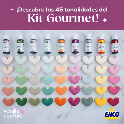 Foto 5 pulgar | Kit Gourmet 9 Colores Gel 40 Grs Enco