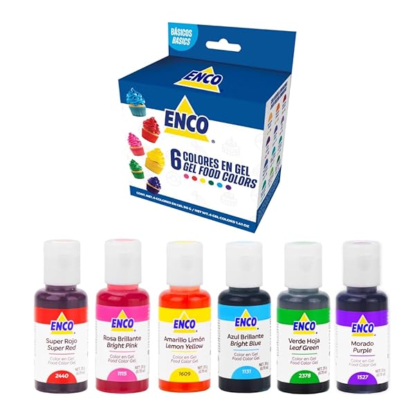 Foto 2 | Kit 6 Colores Basicos En Gel 20 Grs Enco