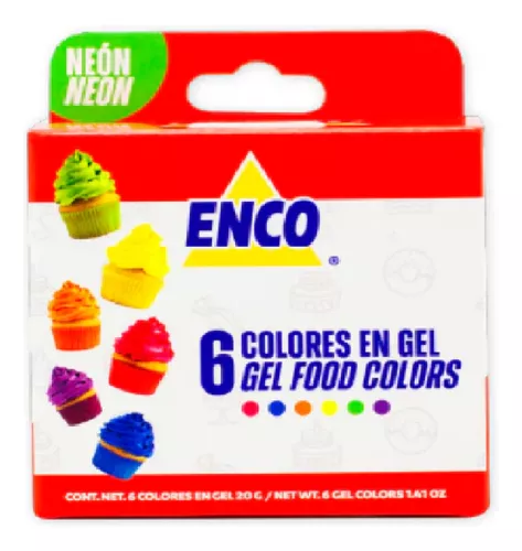 Foto 2 pulgar | Kit 6 Colores Neon En Gel 20 Grs Enco