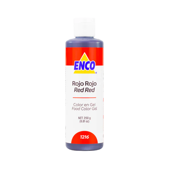 Color Gel Rojo Rojo 250 Grs Enco