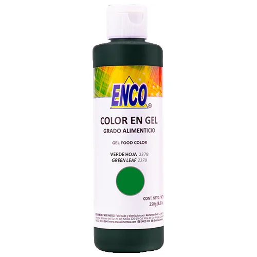 Color Gel Verde Hoja 250 Grs Enco