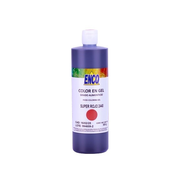 Mega Color Gel Rojo Rojo 500 Grs Enco