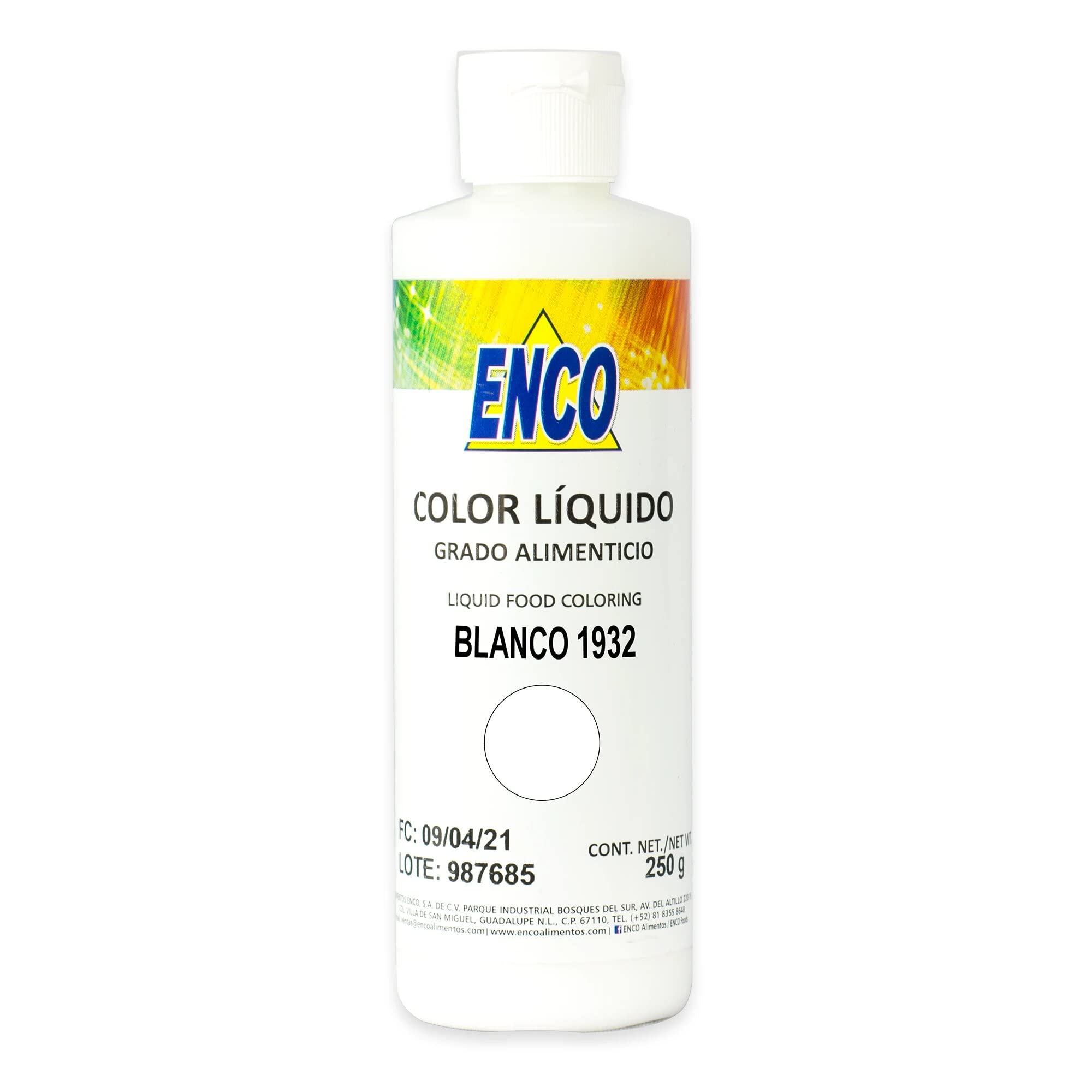 Foto 2 pulgar | Color Liquido Blanco 250 Grs Enco