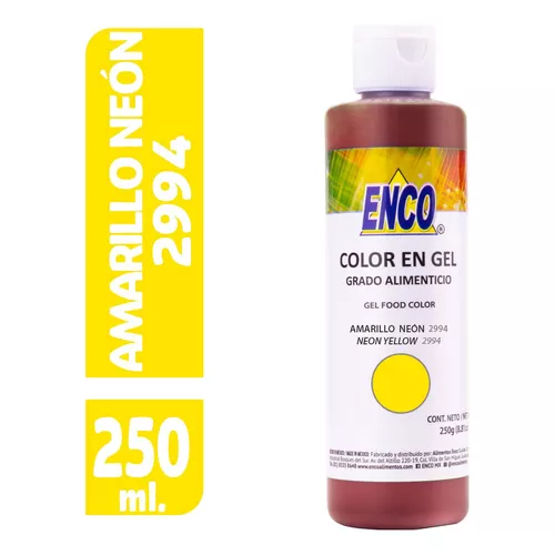 Foto 2 pulgar | Color Gel Amarillo Neon Enco 250 Grs