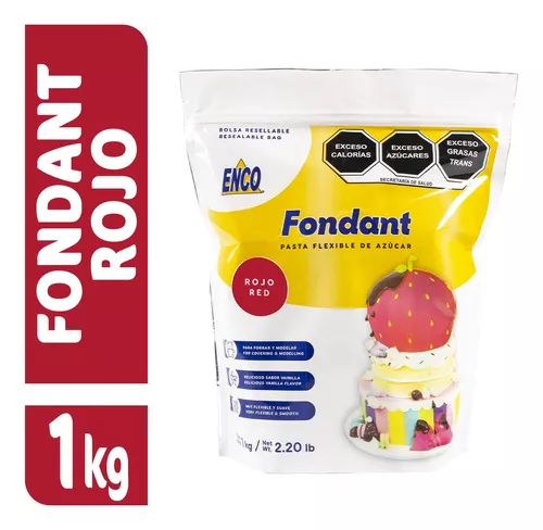 Foto 2 pulgar | Super Fondant Rojo Enco 1 Kg