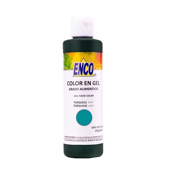 Foto 2 pulgar | Color Gel Verde Turqueza 250 Grs Enco