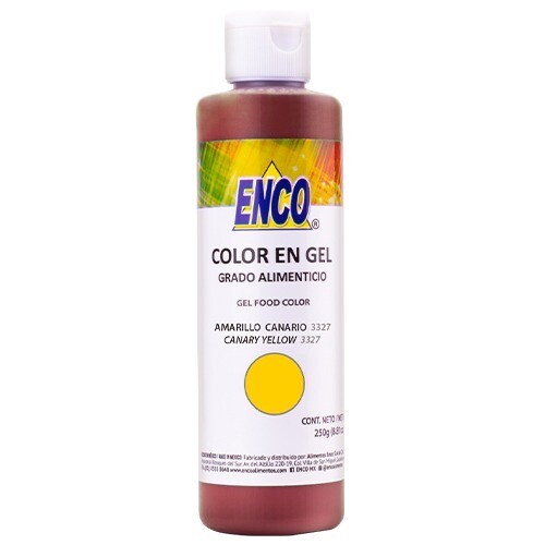 Color Gel Amarillo Canario 250 Grs Enco