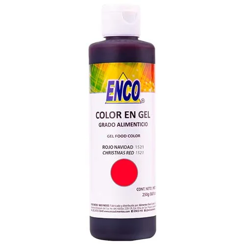 Color Gel Rojo Navidad 250 Grs Enco