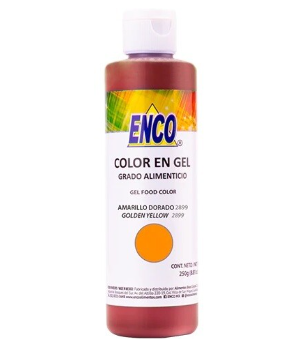 Color Gel Amarillo Dorado 250 Grs Enco