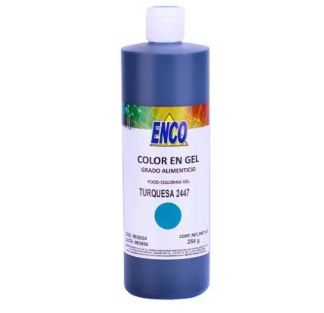 Mega  Color Gel Turqueza 500 Grs Enco