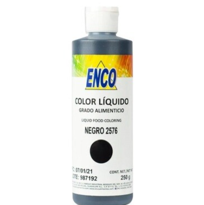 Foto 2 pulgar | Color Liquido Negro 250 Grs Enco