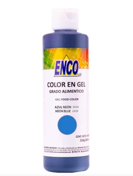 Foto 2 pulgar | Color Gel Azul Neon 250 Grs Enco