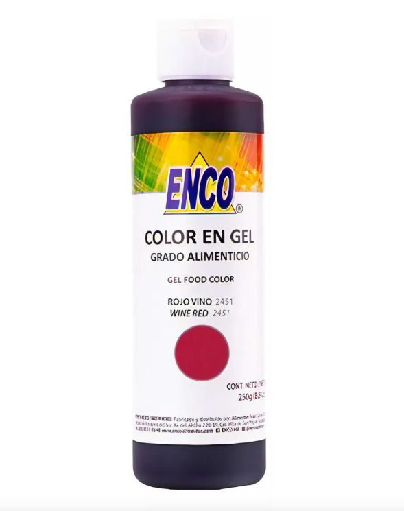 Foto 2 pulgar | Color Gel Rojo Vino 250 Grs Enco