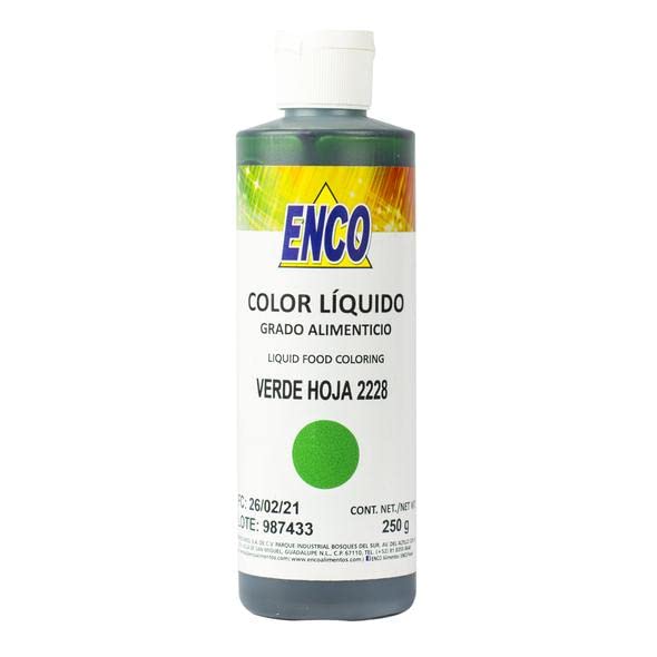 Foto 2 pulgar | Color Liquido Verde Hoja 250 Grs Enco