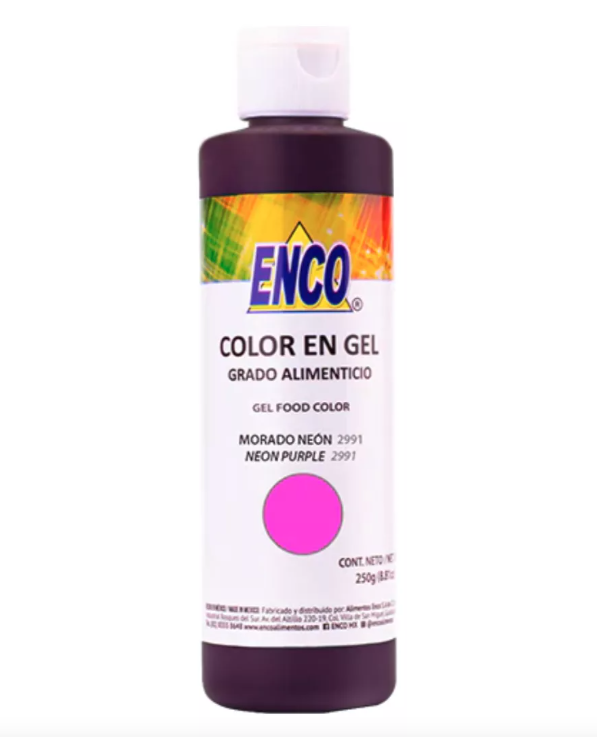 Color Gel Morado Neón Enco 250 Grs