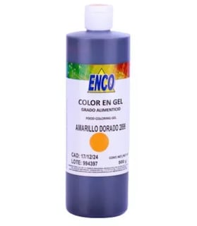 Foto 1 | Mega Color Gel Amarillo Dorado 500 Grs Enco