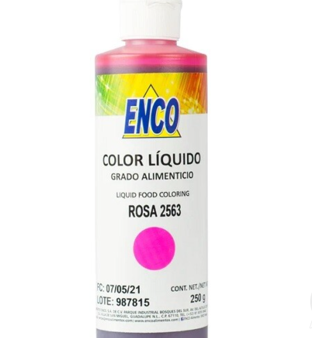 Foto 2 pulgar | Color Liquido Rosa 250 Grs Enco