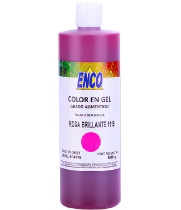 Foto 2 pulgar | Mega Color Gel Rosa Brillante 500 Grs Enco