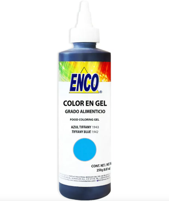 Foto 2 pulgar | Color Gel Azul Turqueza 250 Grs Enco