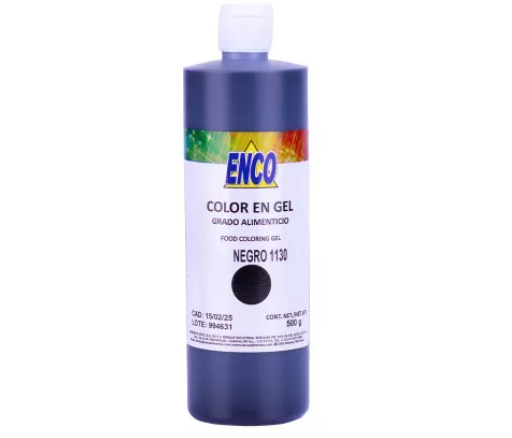Foto 2 pulgar | Mega Color Gel Negro 500 Grs Enco