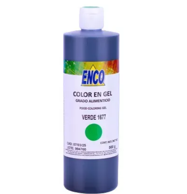 Foto 2 pulgar | Mega Color Gel Verde 500 Grs Enco