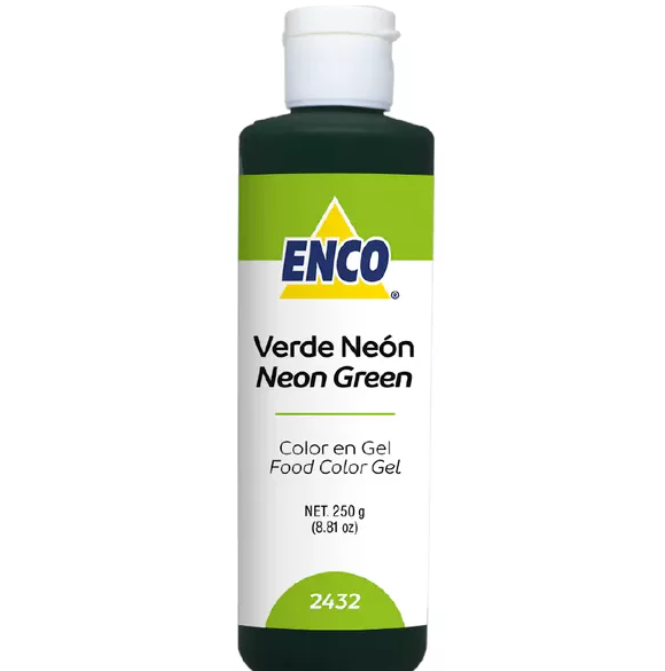 Color Gel Verde Neón 250 Grs Enco