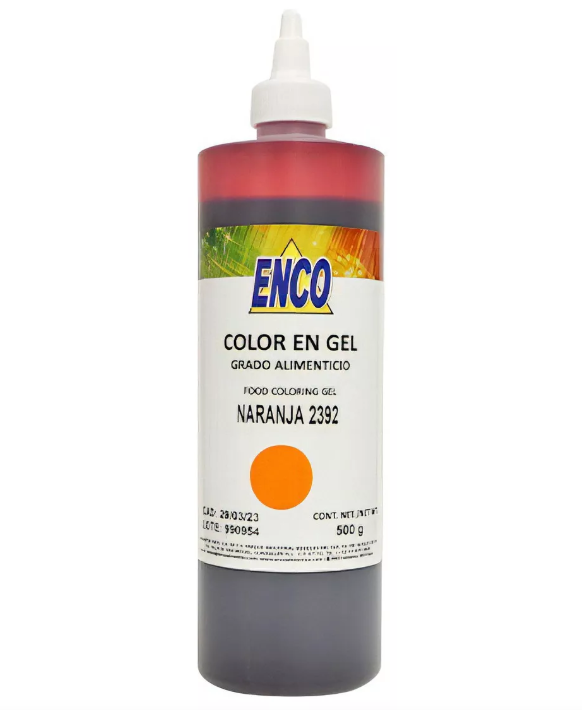 Mega Color Gel Naranja 500 Grs Enco